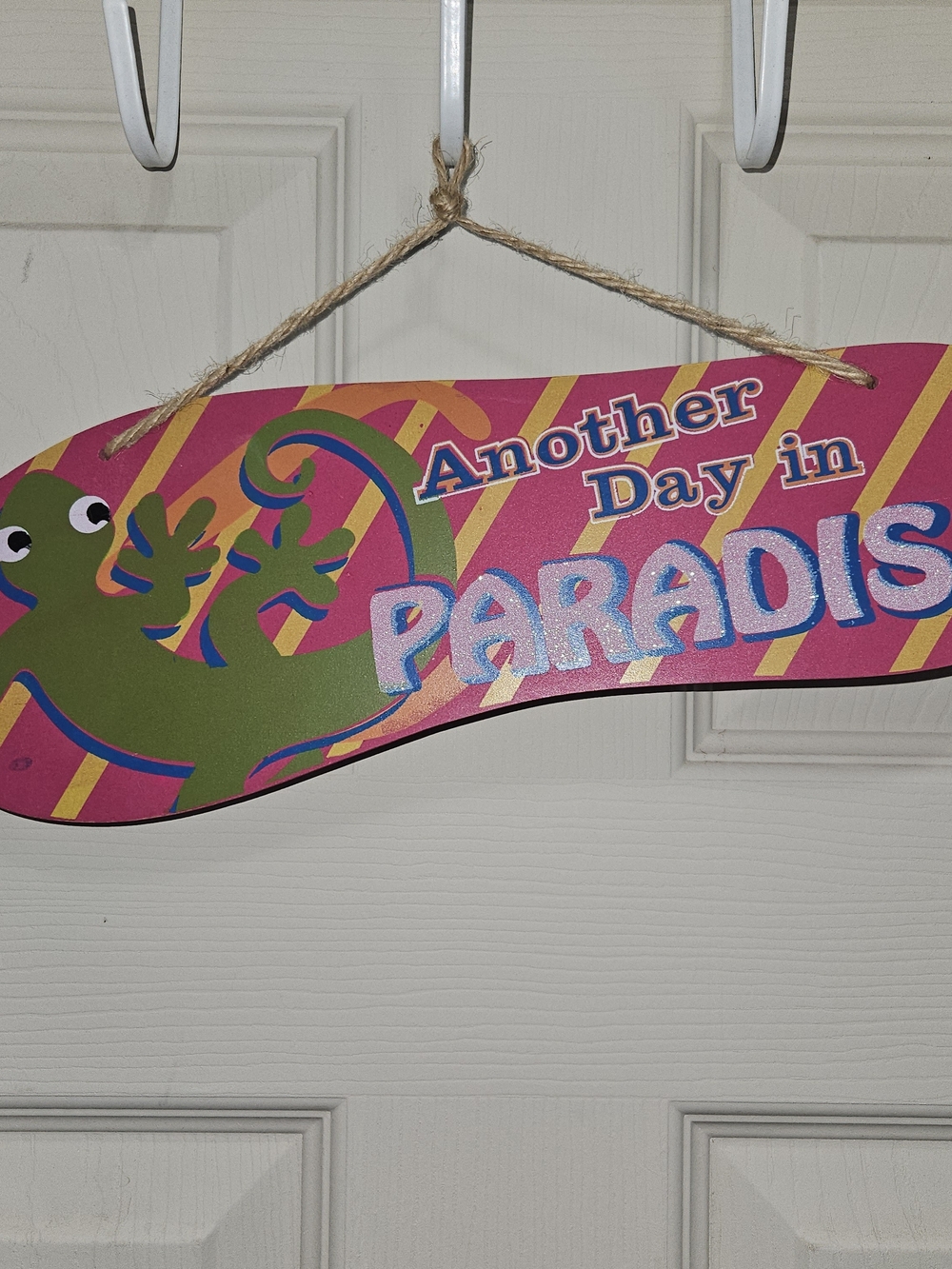 Another Day in Paradise Reptile Wall Sign - Pink & Green